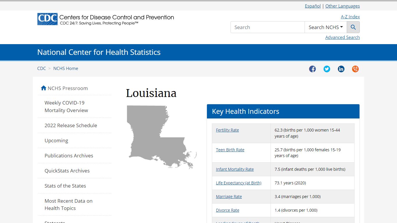 Louisiana - Centers for Disease Control and Prevention